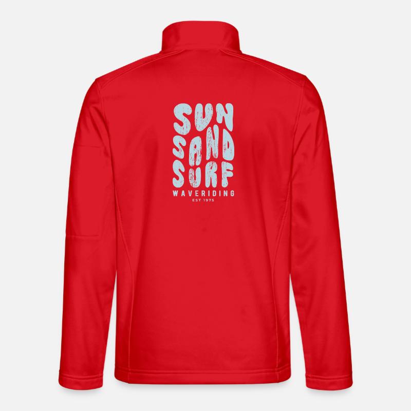 Sonne Sand Surf | Retro Waveriding EST 1975 - Unisex Softshelljacke - Rot