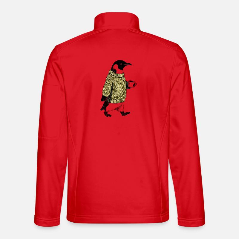 Coffee Penguin - Unisex Softshell Jacket - red