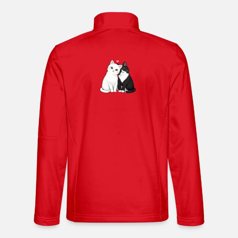 Katzenfreunde Duo Herzchen - Unisex Softshelljacke - Rot