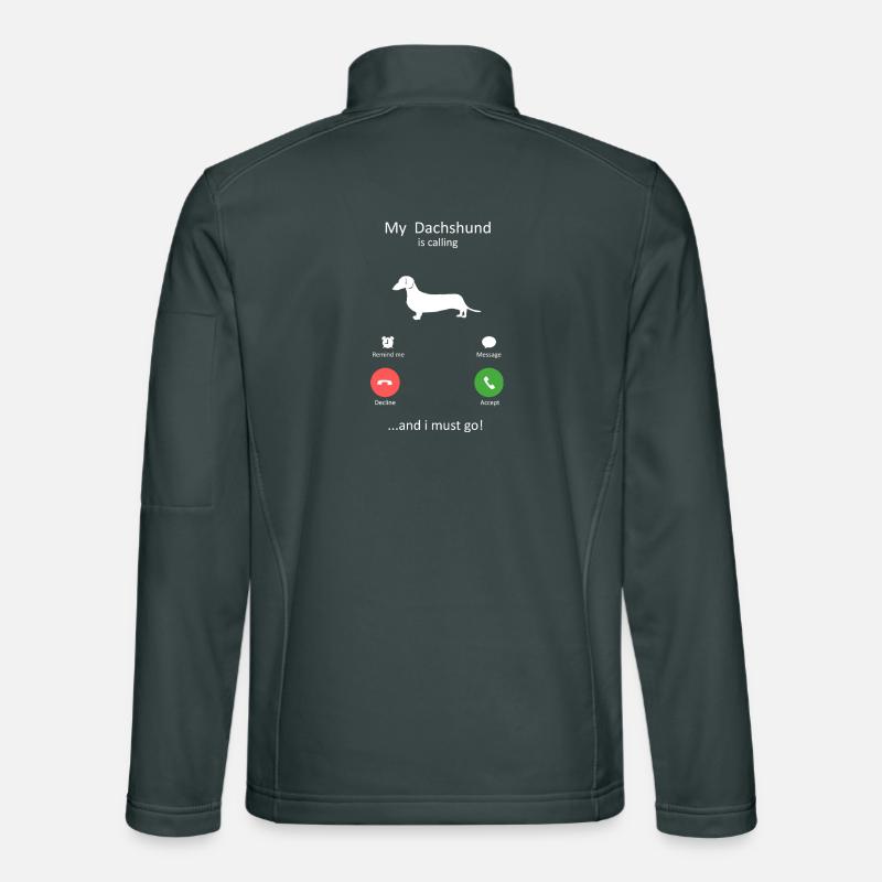 Dachshund Dog Calling Smartphone Interface Art Unisex Softshell Jacket