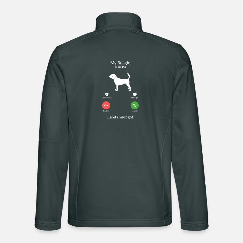 Beagle Calling Funny Dog Phone Screen Unisex Softshell Jacket