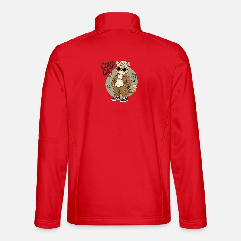 Kordkatze im Chill-Look - Unisex Softshelljacke - Rot