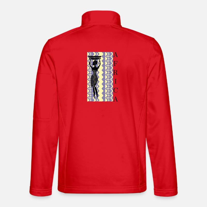 African silhouette with basket - Unisex Softshell Jacket - red