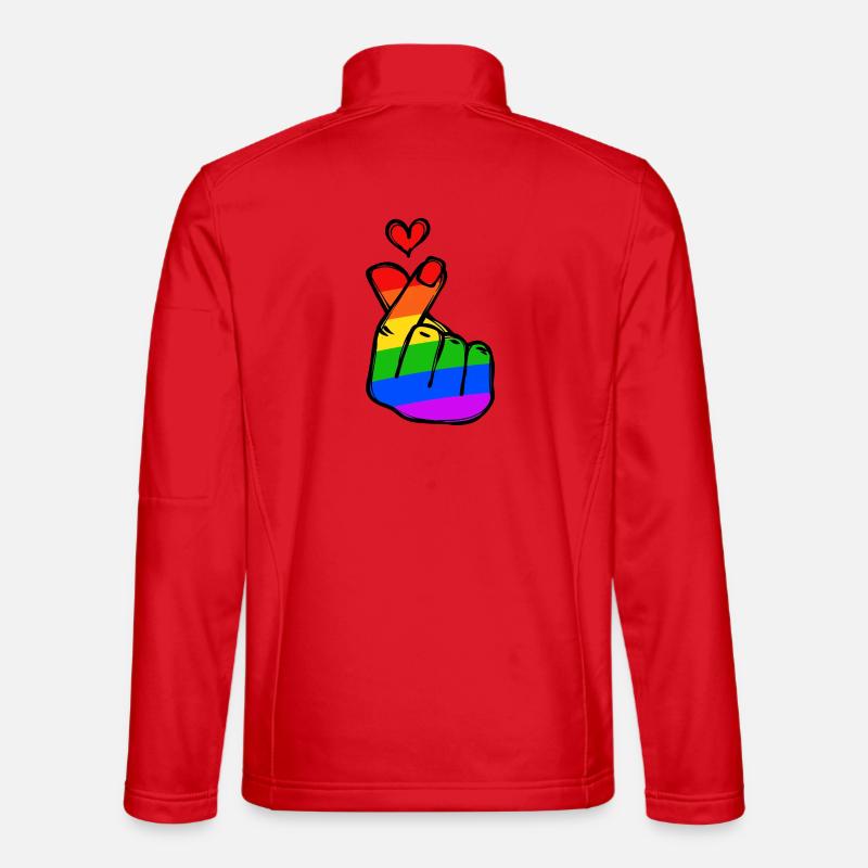 Rainbow Heart Love Peace Passion - Unisex Softshell Jacket - red
