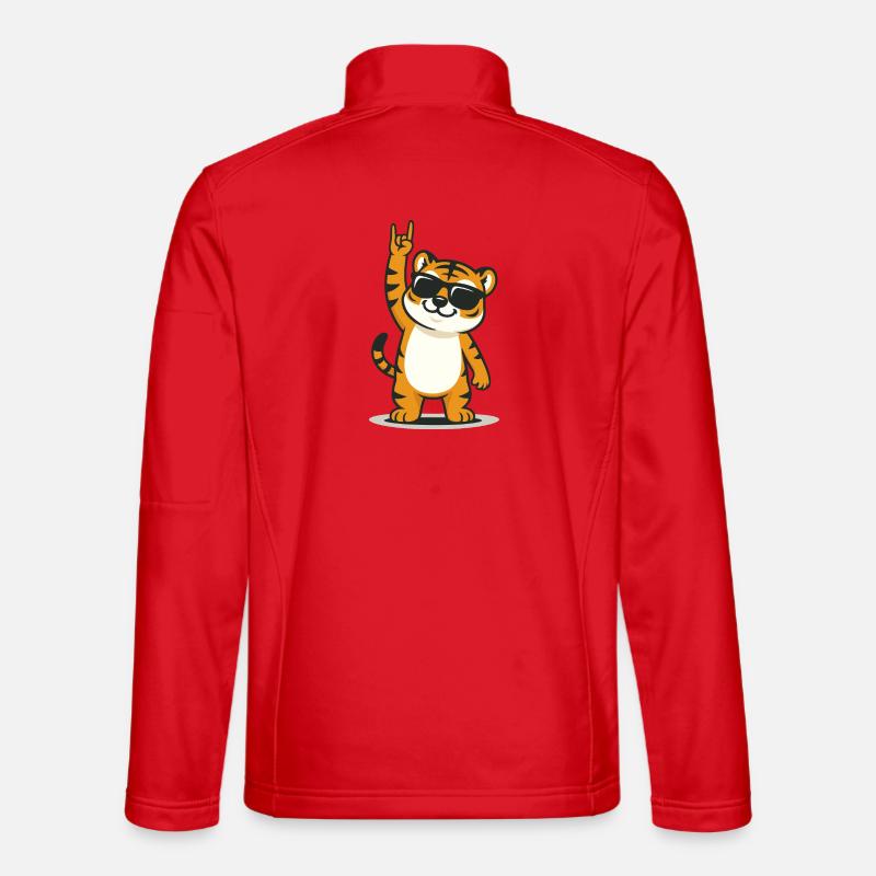 Tiger rocks loudly - Unisex Softshell Jacket - red