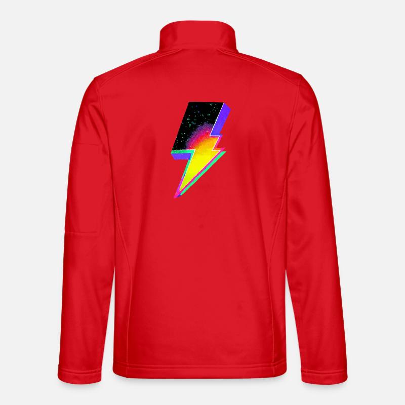 Neon-Regenbogen-Blitz-Emblem - Unisex Softshelljacke - Rot