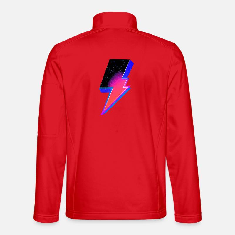 Neon Lightning Bolt Gradient - Unisex Softshell Jacket - red