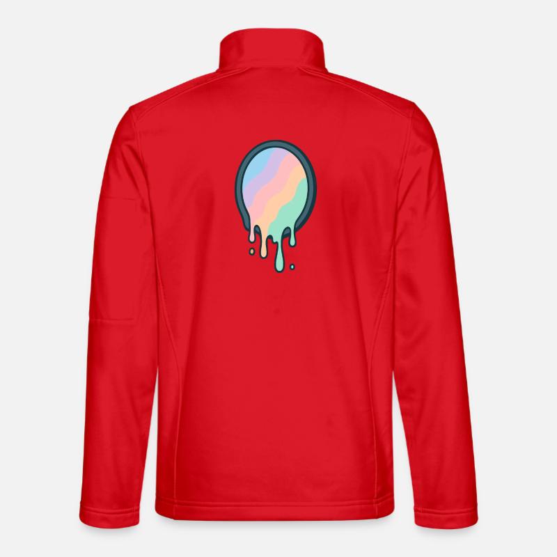Melted Pastel Rainbow - Unisex Softshell Jacket - red