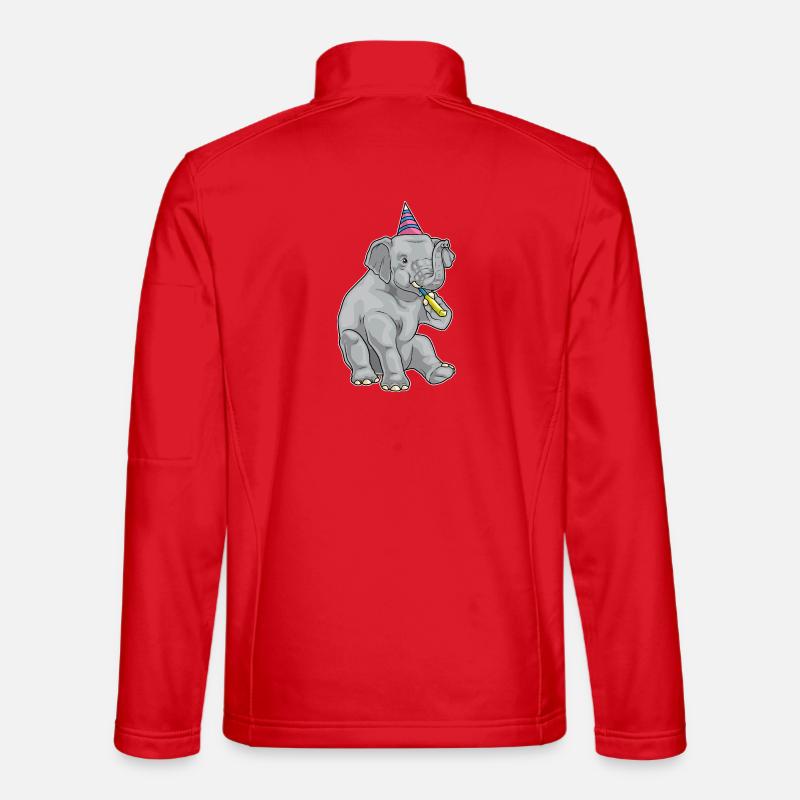 Elephant Birthday Toad - Unisex Softshell Jacket - red