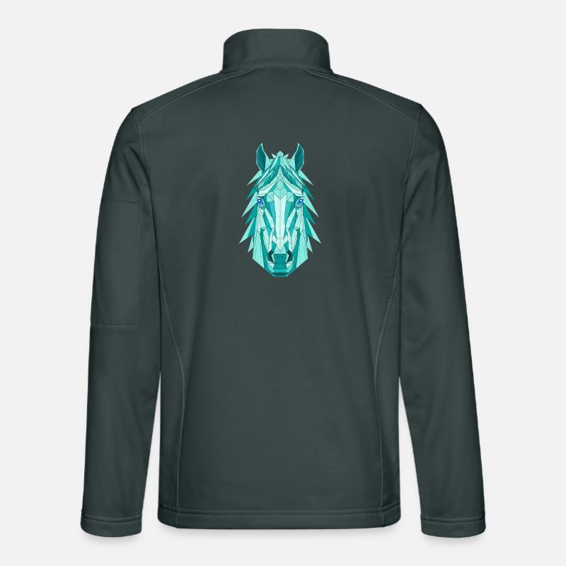 Cheval géométrique : Prisme sarcelle Veste en tissu softshell Unisexe