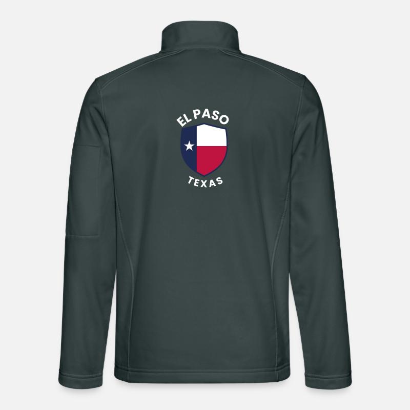Drapeau du Bouclier du Texas d’El Paso Veste en tissu softshell Unisexe