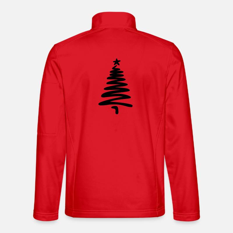 Arbre de Noël linéaire dessiné à la main Veste en tissu softshell Unisexe