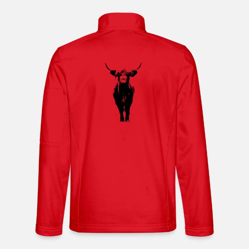 Scottish Highland Cattle Cow Beef - Unisex Softshell Jacket - red