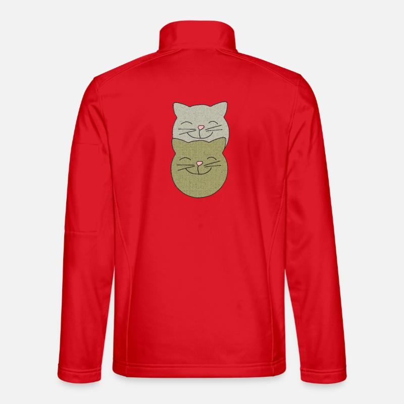 katzen zwillinge - Unisex Softshelljacke - Rot