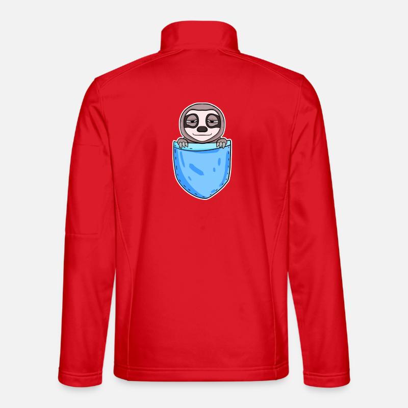 Funny Sloth Design - Unisex Softshell Jacket - red