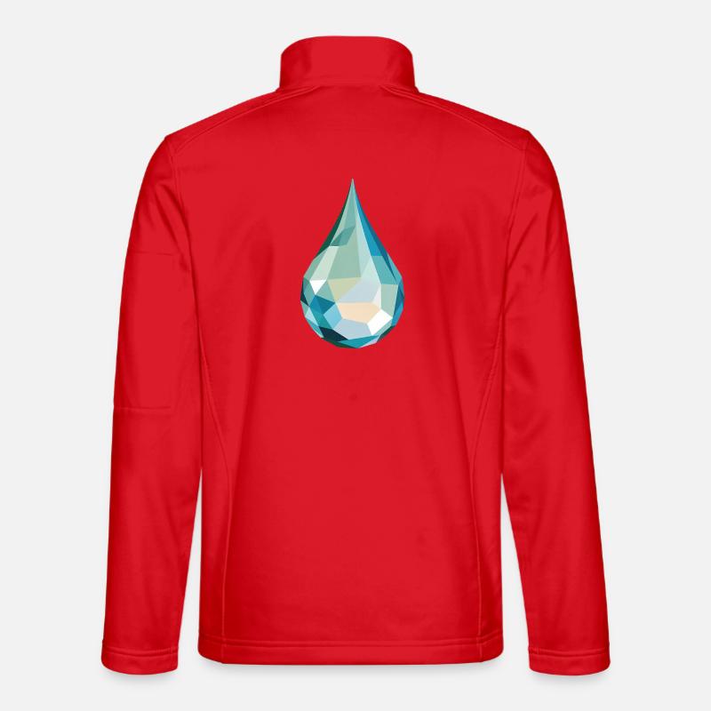 Water Drop - Cool Low Poly Logo - Unisex Softshell Jacket - red