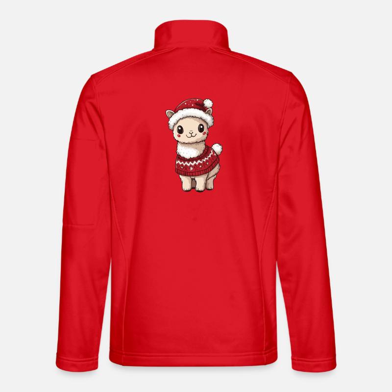 Alpaka Llama Weihnachten - Unisex Softshelljacke - Rot