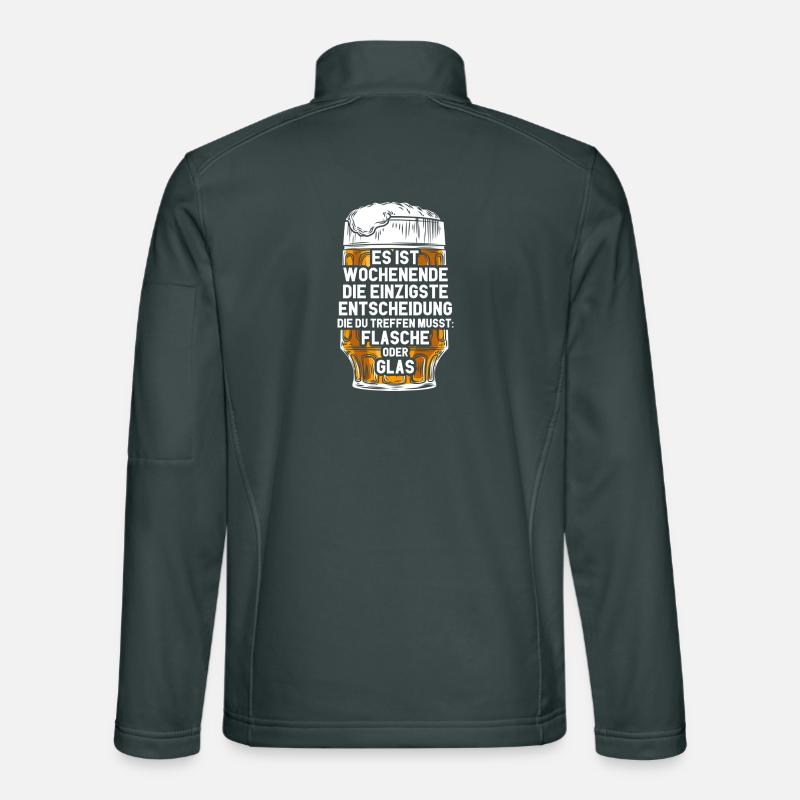 Wochenende Flasche Oder Glas / Bier Spruch Unisex Softshelljacke