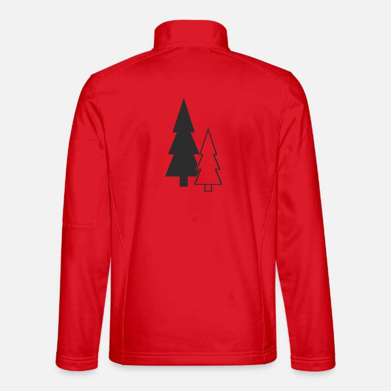 Sapins en silhouette forestière Veste en tissu softshell Unisexe