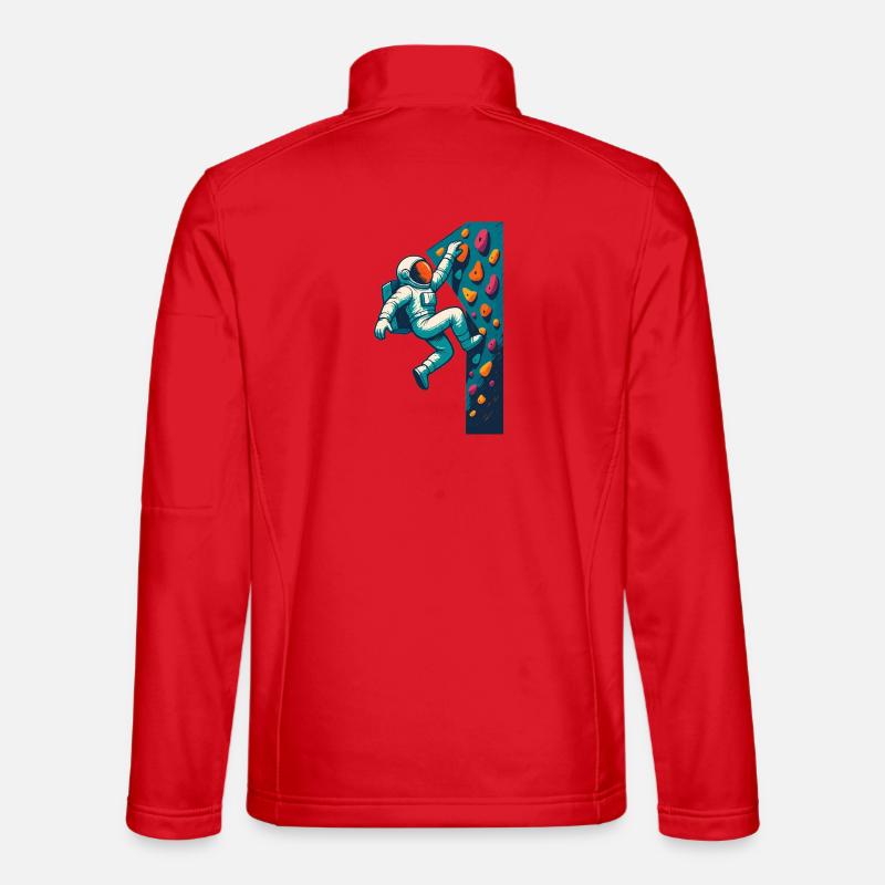 Bouldering Astronaut Hovering Easy Climbing Gesche - Unisex Softshell Jacket - red
