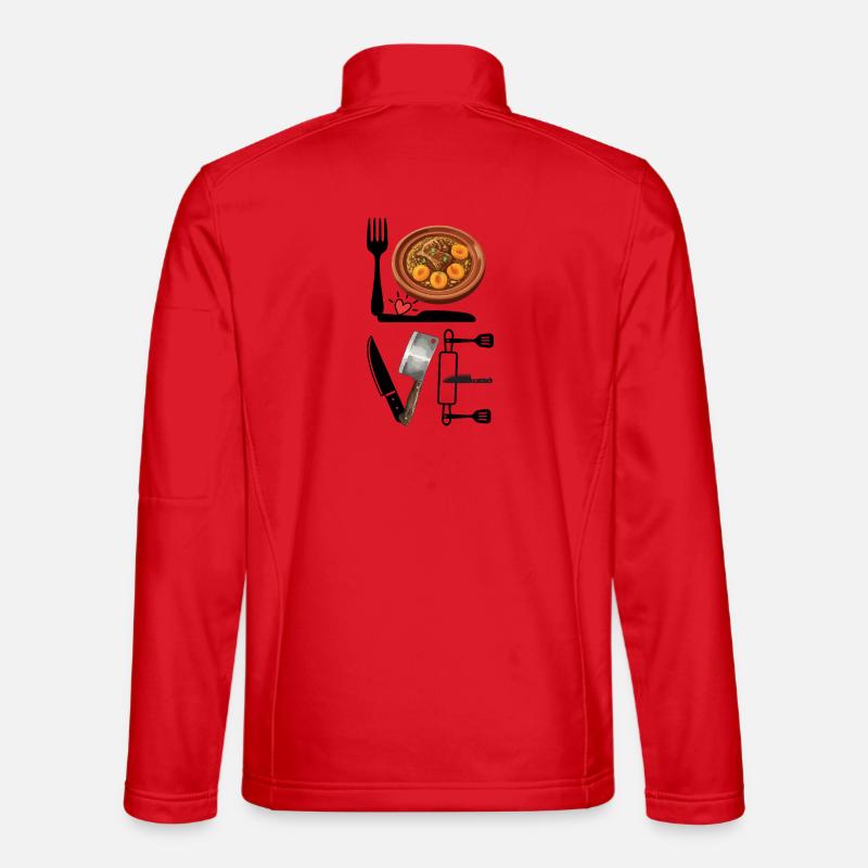 Eintopf-Liebe und Messer-Illustration - Unisex Softshelljacke - Rot