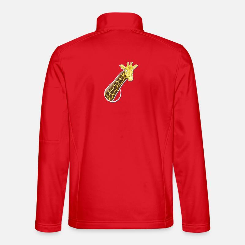 the looking giraffe - Unisex Softshell Jacket - red