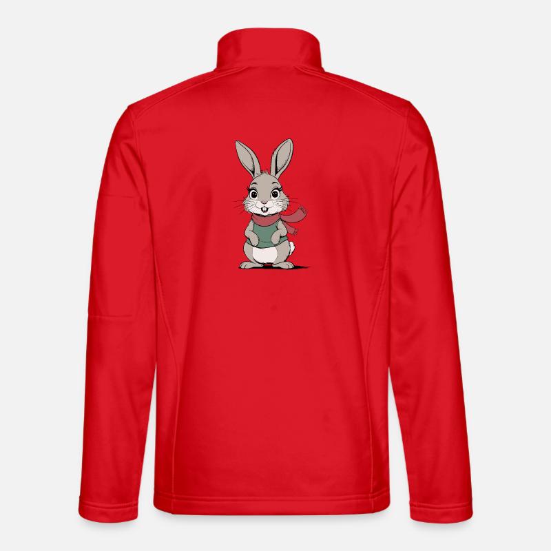 Cartoon Cute Rabbit - Unisex Softshell Jacket - red