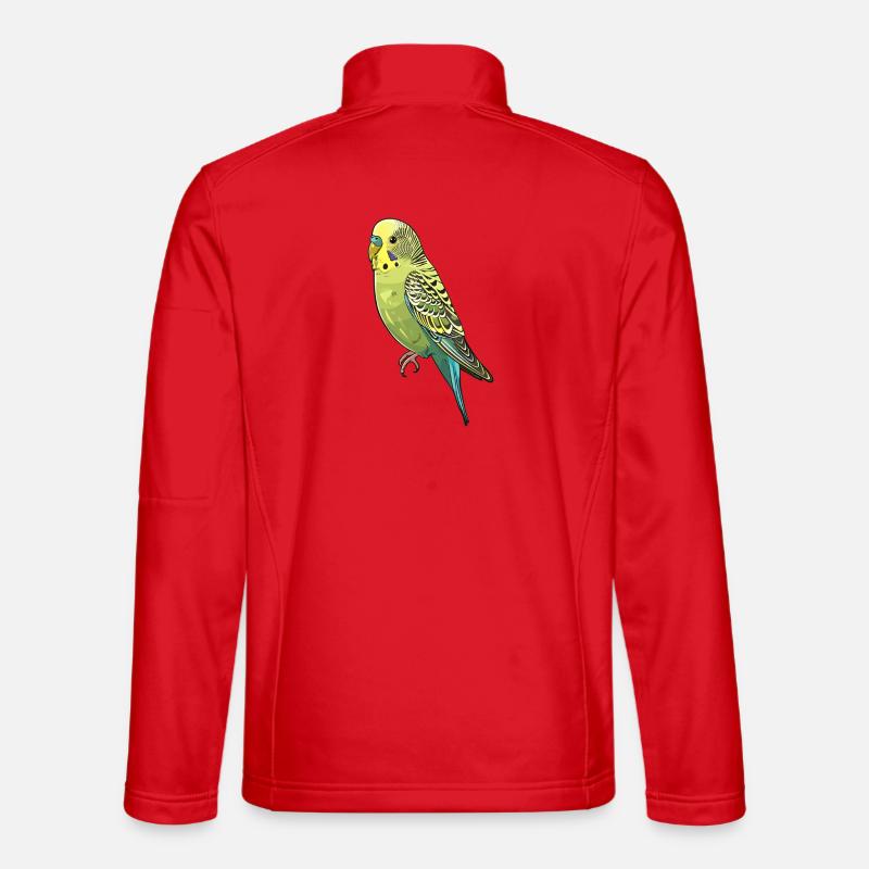 Viral budgie illustration - Unisex Softshell Jacket - red
