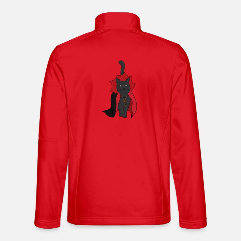 Schwarze Katze Vampir - Unisex Softshelljacke - Rot