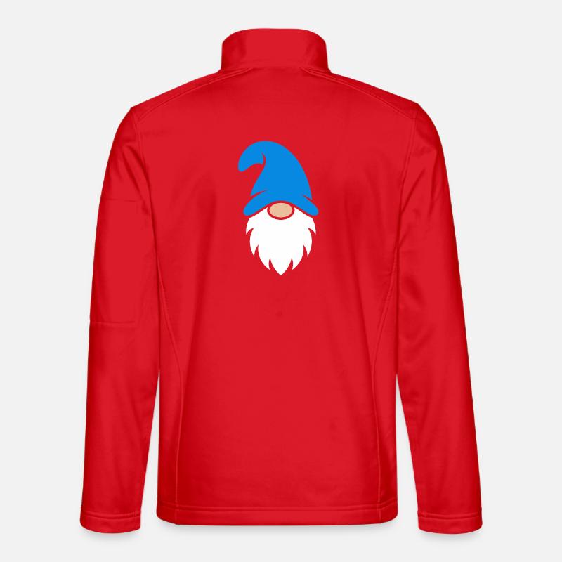 Cute Blue Hat Christmas Gnome - Unisex Softshell Jacket - red