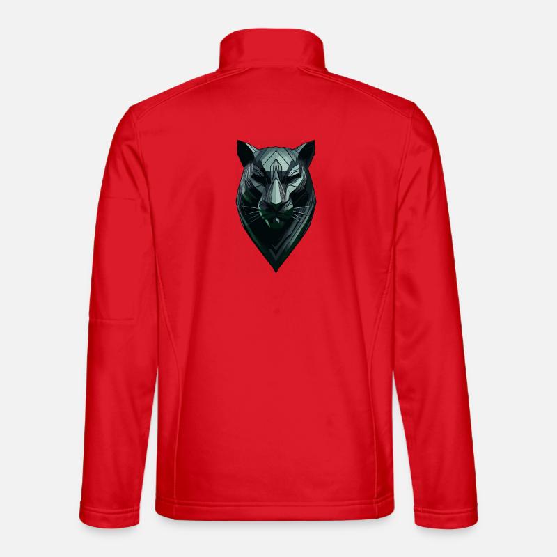Abstracte zwarte panter - Unisex Softshelljacke - Rot