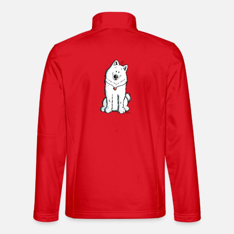 Samoyed with heart - Unisex Softshell Jacket - red