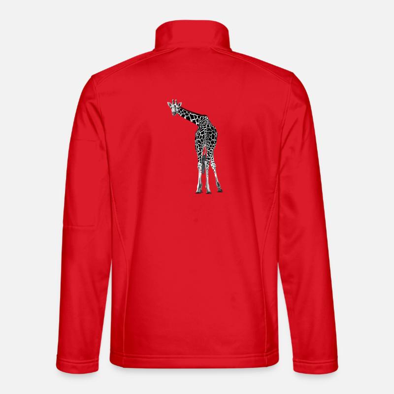 Giraffe greets friendly Unisex Softshell Jacket