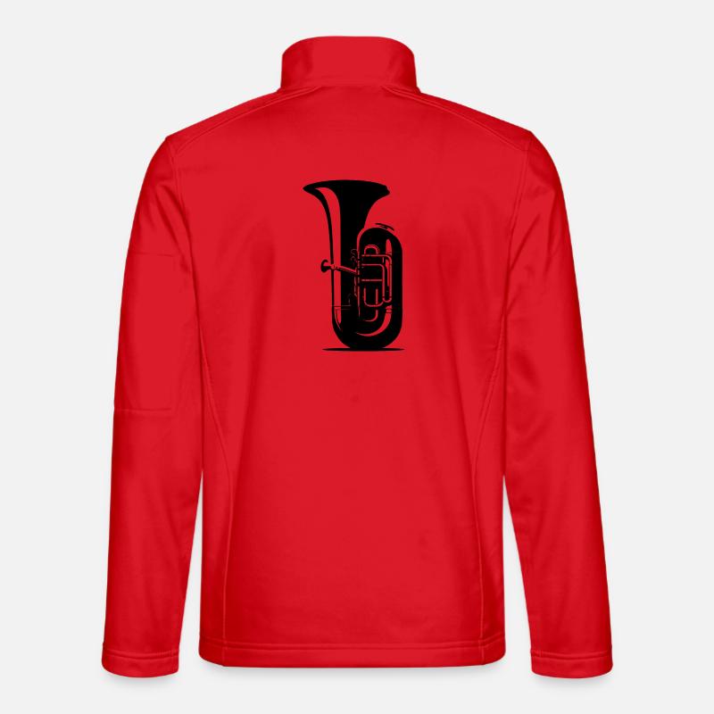 Tuba Zeichnung - Unisex Softshelljacke - Rot