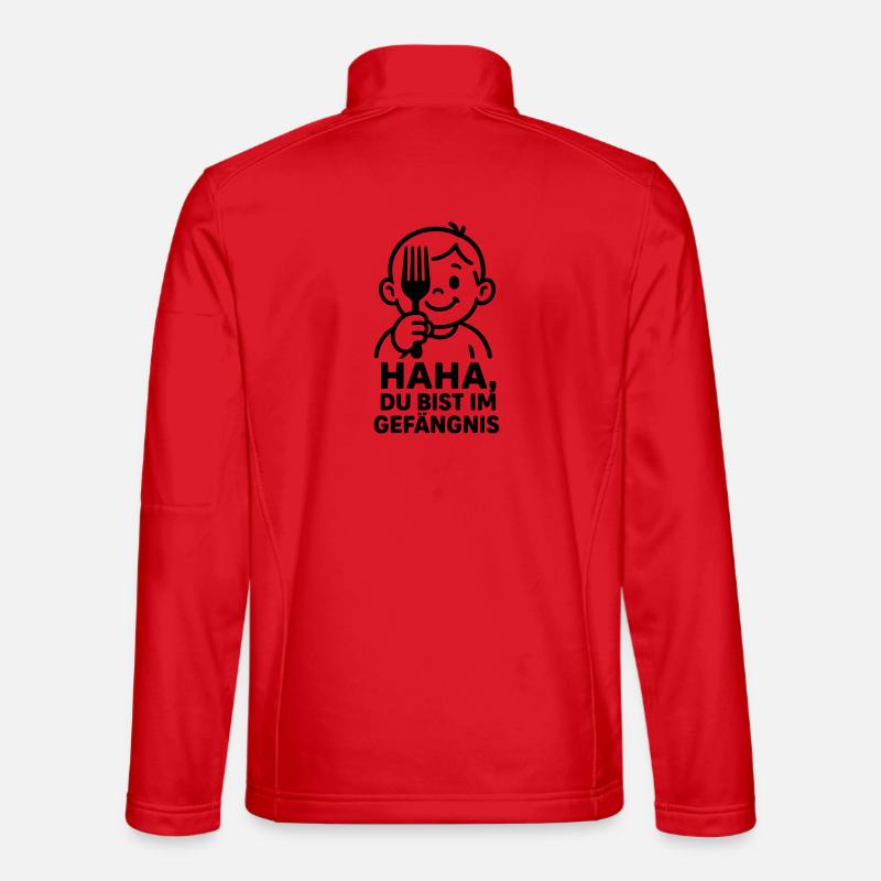 kinder humor gabel gefängnis - Unisex Softshelljacke - Rot