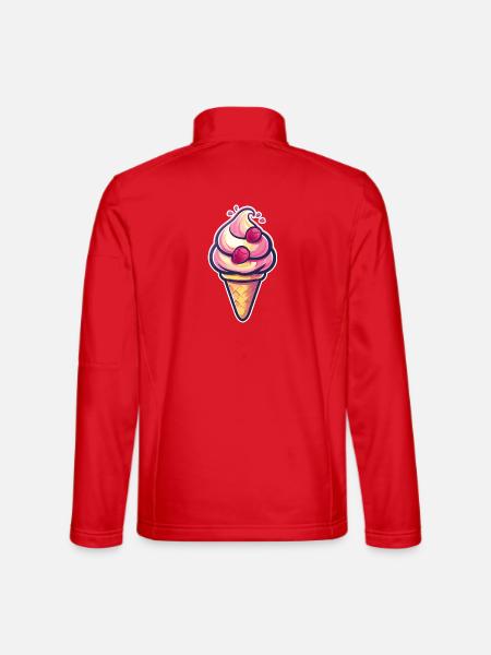 Eiscreme Grafik - Unisex Softshelljacke - Rot - Hinten
