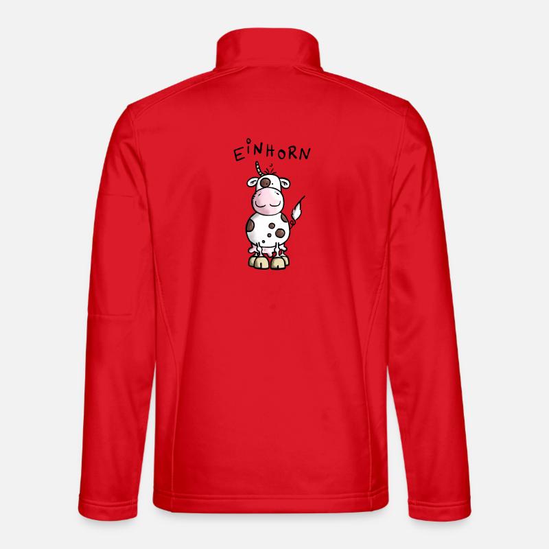 Unicorn - Cow - Beef - Unisex Softshell Jacket - red
