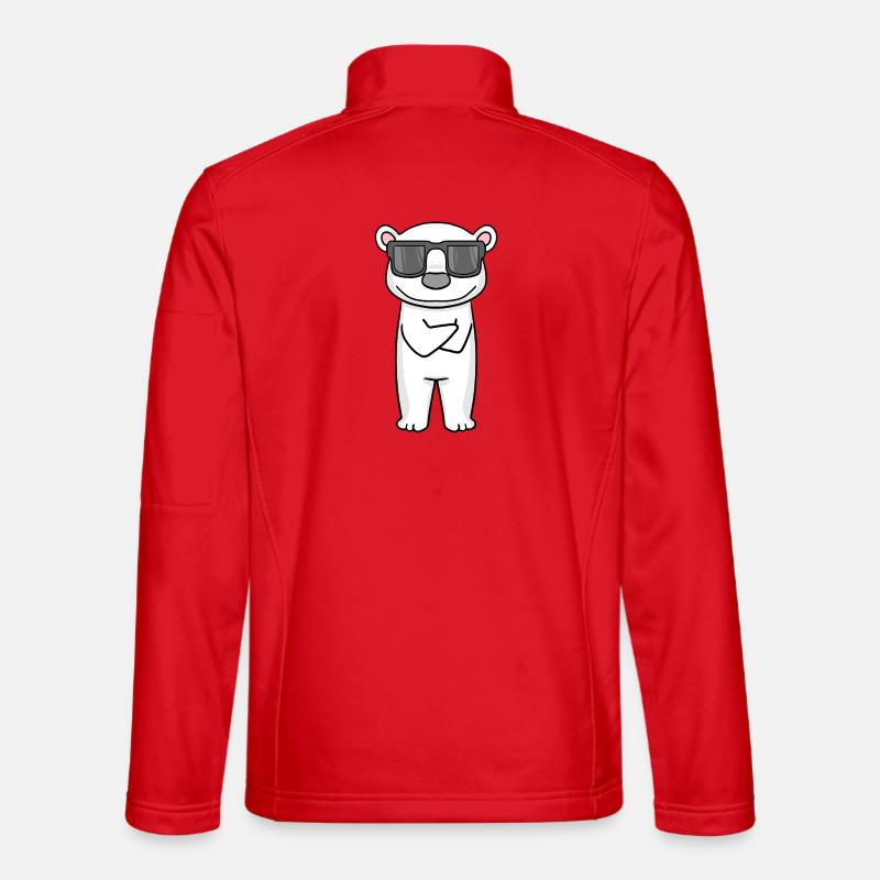 cooler Eisbär mit Sonnenbrille - Unisex Softshelljacke - Rot