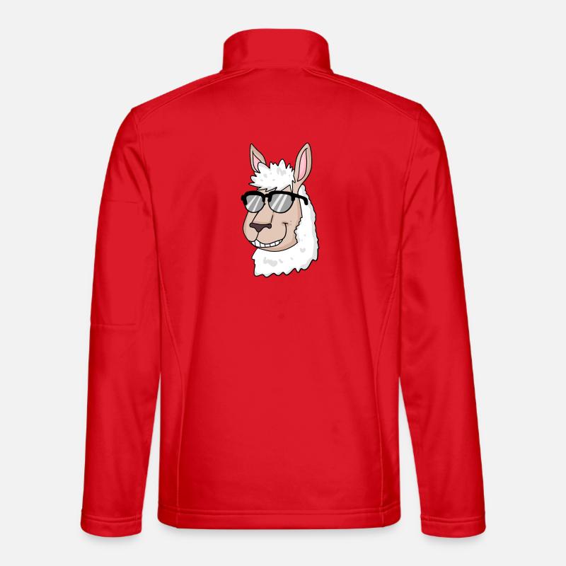 cooles Lama mit Sonnenbrille - Unisex Softshelljacke - Rot