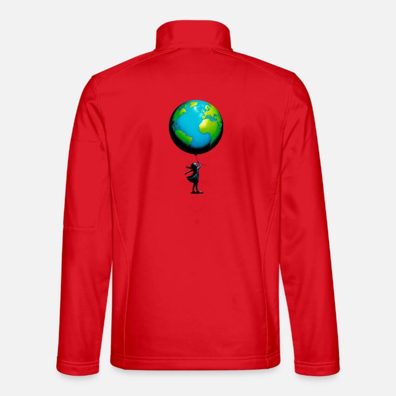 Planet Earth - Unisex Softshell Jacket - red
