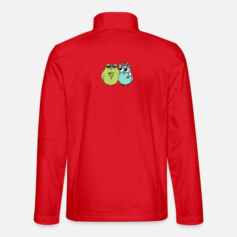 Bunte Eulenfreundschaft - Unisex Softshelljacke - Rot