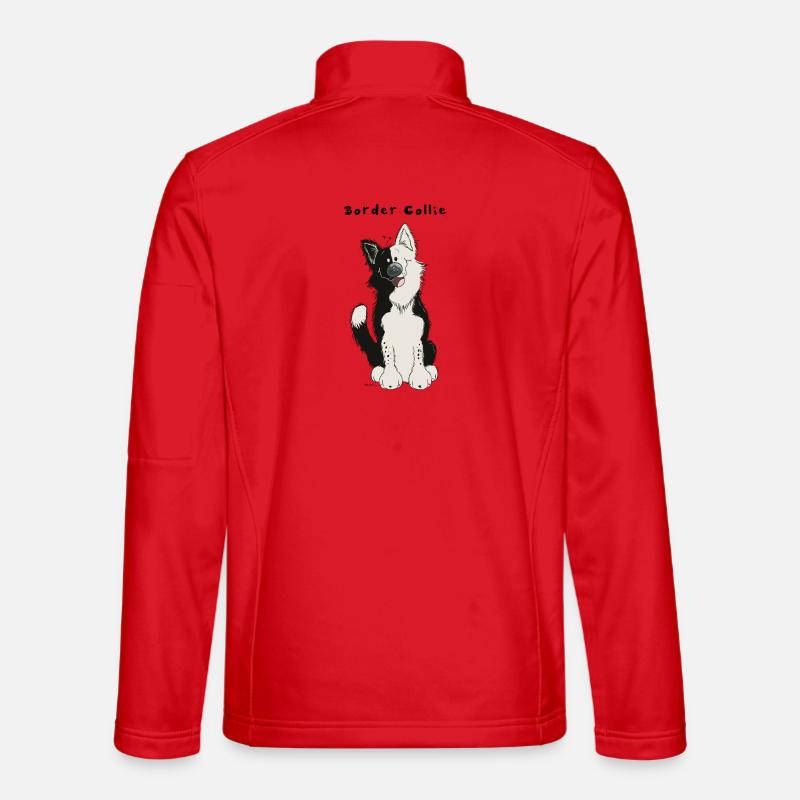 Süßer Border Collie - Unisex Softshelljacke - Rot