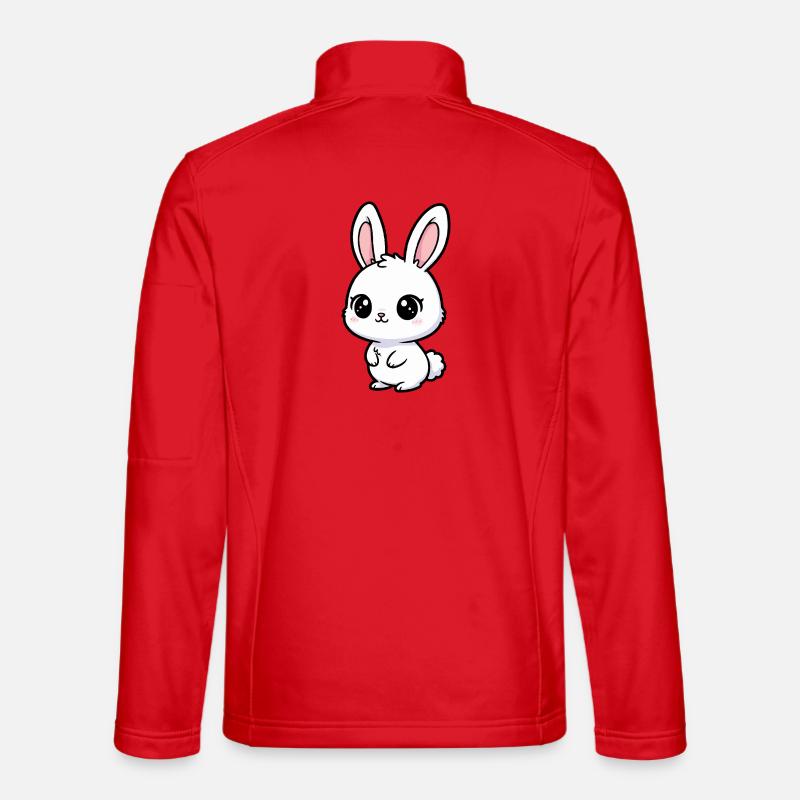 Sweet kawaii Rabbit Cartoon - Unisex Softshell Jacket - red
