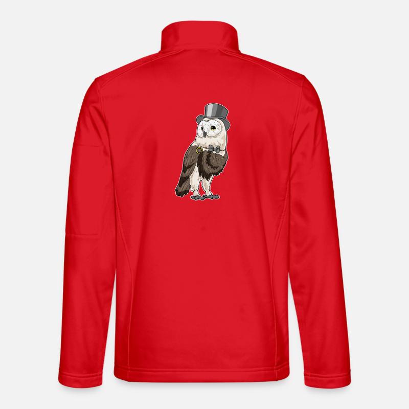 Owl Groom Wedding Ring Wedding - Unisex Softshell Jacket - red