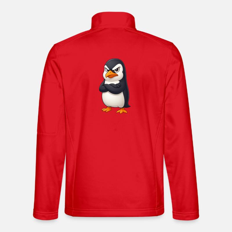 Süßer Pinguin Cartoon grumpy beleidigt lustig - Veste en tissu softshell Unisexe - rouge