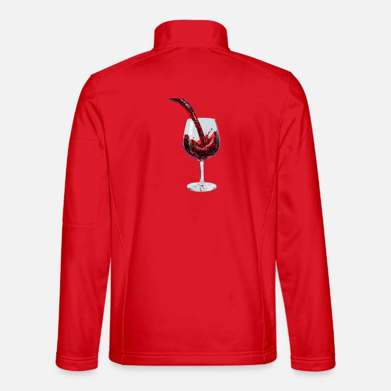 Red Wine Stream im Glas - Unisex Softshelljacke - Rot