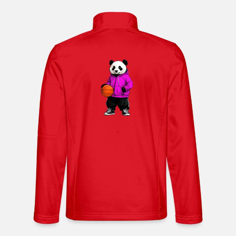 Basketball Panda - Unisex Softshell Jacket - red