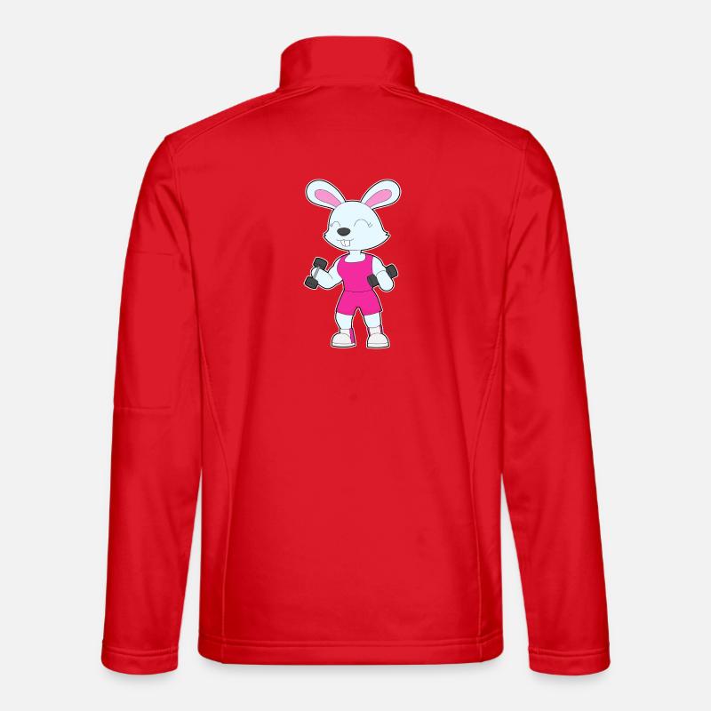 Bunny Bodybuilder Dumbbells Bodybuilding - Unisex Softshell Jacket - red