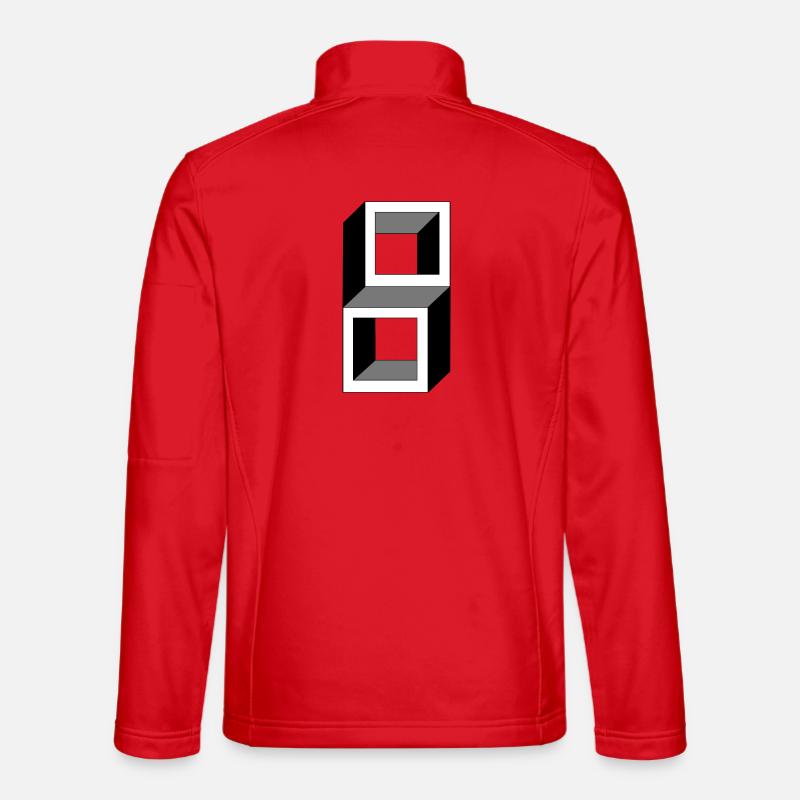 Stacked Frames Monochrome - Unisex Softshell Jacket - red