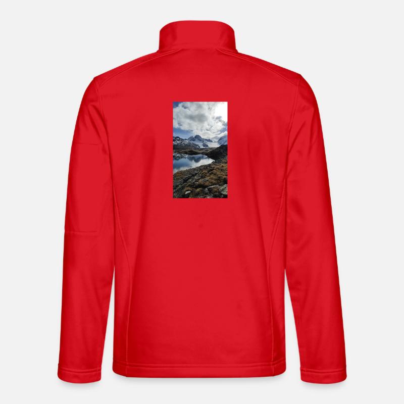 Snow-capped mountains - Unisex Softshell Jacket - red
